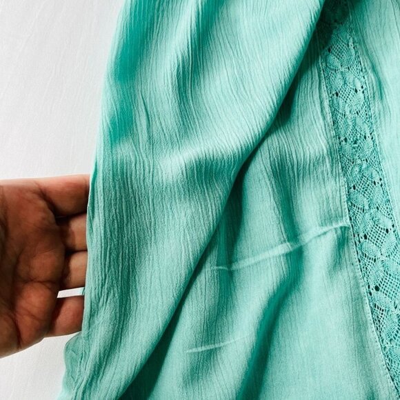 Frye & Co Green Crystal Springs Dress Size L Lined V Neck New With Tags - Picture 10 of 15